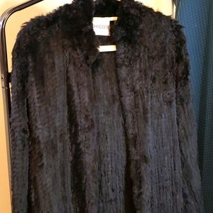 Chico's Sheared Rabbit Fur Coat
